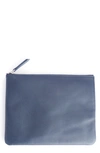 Royce New York Personalized Leather Travel Pouch In Blue