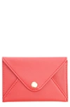 Royce New York Envelope Style Business Card Holder In Red