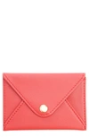 Royce New York Envelope Style Business Card Holder In Red- Silver Foil