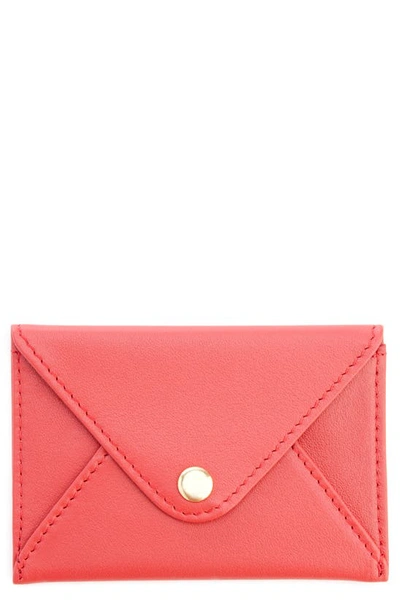 Royce New York Envelope Style Business Card Holder In Red- Silver Foil