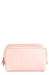 Royce New York Personalized Zip Toiletry Bag In Light Pink - Silver Foil