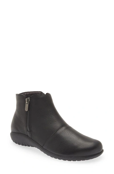 Naot Wanaka Bootie In Soft Black Leather