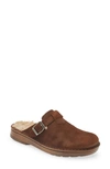 Naot Martos Faux Shearling Mule In Antique Brown Suede
