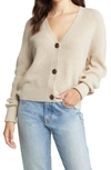 Vero Moda Lea V Neck Button-front Cardigan In Gray