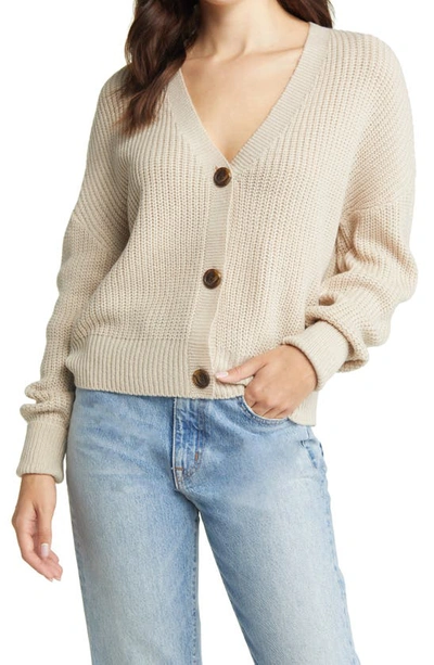 Vero Moda Lea V Neck Button-front Cardigan In Silver Lining