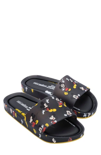 Melissa Kids' X Disney Mickey & Friends Water Resistant Slide Sandal In Black