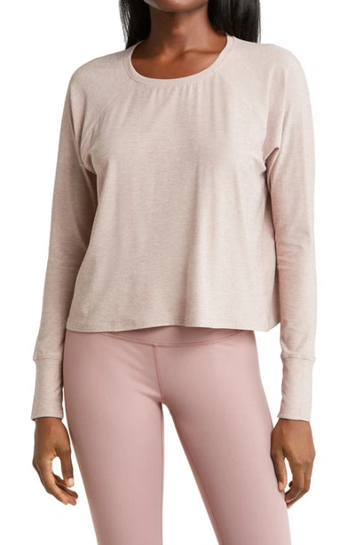 Beyond Yoga Featherweight Long Sleeve T-shirt In Chai