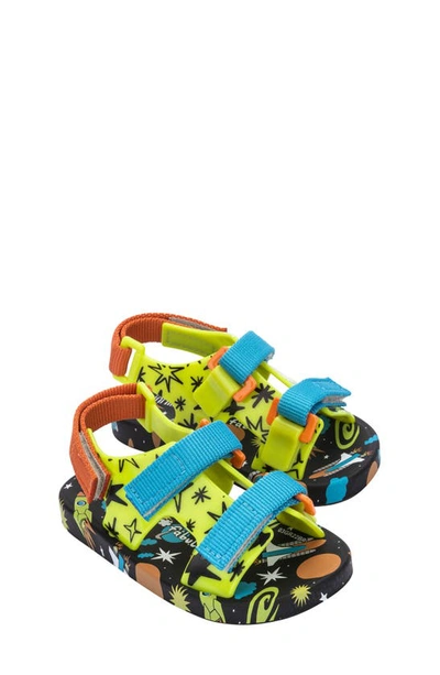 Mini Melissa Kids' Ping Pong Fabula Print Sandal In Blue Multi