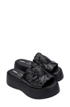 Melissa X Isabela Capeto Becky Panc Platform Slide Sandal In Black/ Black