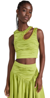 Aje Women's Jolie Cutout Cotton Top In Green,yellow
