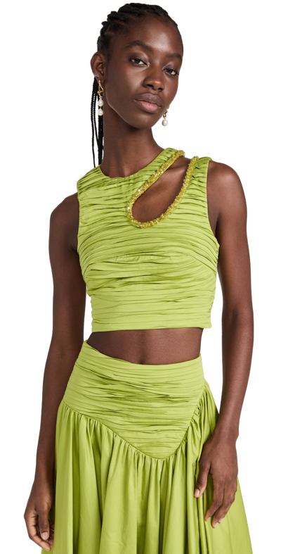 Aje Women's Jolie Cutout Cotton Top In Verdant Green