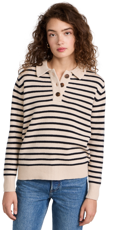Demylee Renny Sweater In Buttermilk/navy