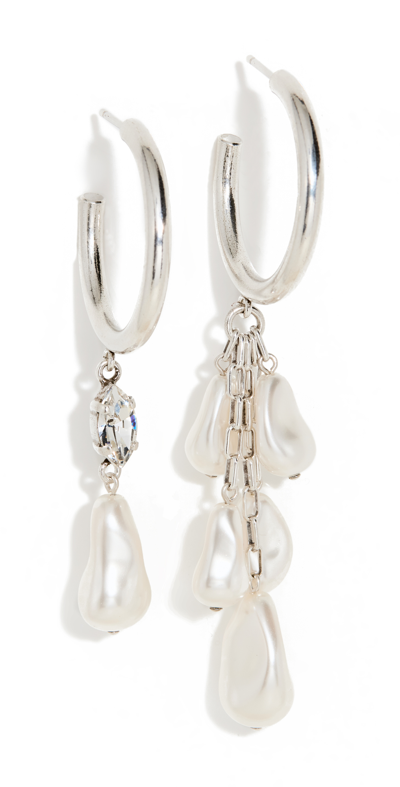 Isabel Marant Rain Drop Boucle D'oreill Earrings In White & Silver