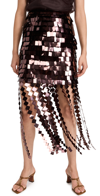 Jonathan Simkhai Lucee Paillette-embellished Midi Skirt In Brown