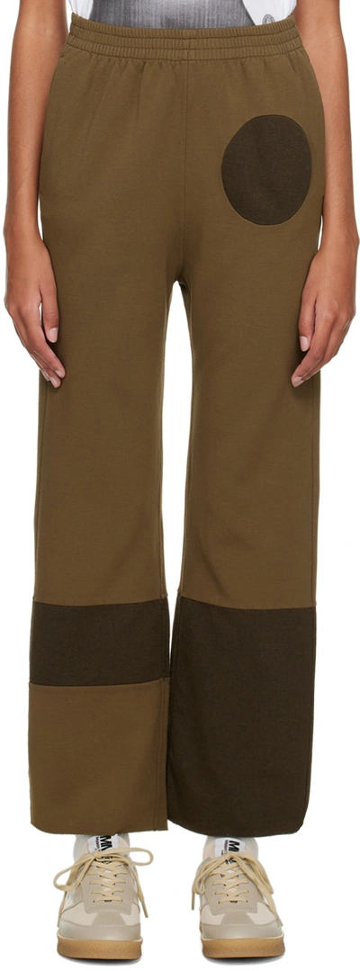 Mm6 Maison Margiela Khaki Paneled Lounge Pants In 726 Khaki