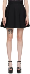 Shushu-tong Pleated Raw-hem Skirt In Ba100 Black