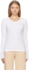 House Of Dagmar White Vita Long Sleeve T-shirt In White