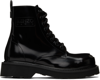 KENZO BLACK KENZO SMILE LACE-UP BOOTS