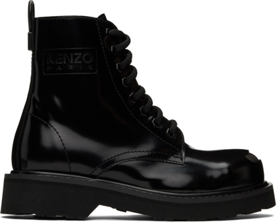 Kenzo Black  Smile Lace-up Boots