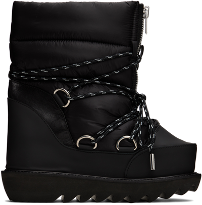 Sacai Black Padded Flat Ankle Boots