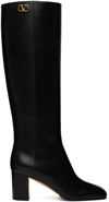 Valentino Black Golden Walk Boots In 0no Nero