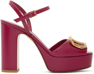 Valentino Garavani Pink Platform Heeled Sandals In M24 Rose Violet