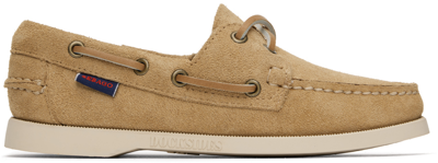 Sebago Beige Portland Boat Shoes In Beige Camel - Beige Taffy