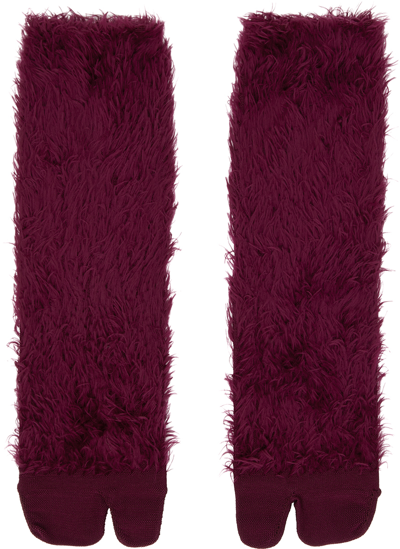 Yohji Yamamoto Purple Cleft Socks In 2 Bordeaux