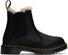 Dr. Martens' Damen Leder 2976 Leonore Chelsea Stiefel Mit Kunstpelzfutter In Black Wyoming