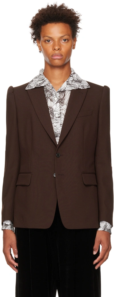 Dries Van Noten Burgundy Baldeni Blazer In 357 Auber