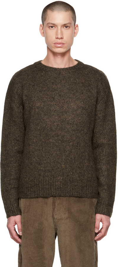 Amomento Brown Crewneck Jumper In Dark Brown