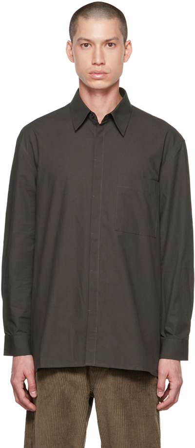 Amomento Brown Pocket Shirt In Dark Brown