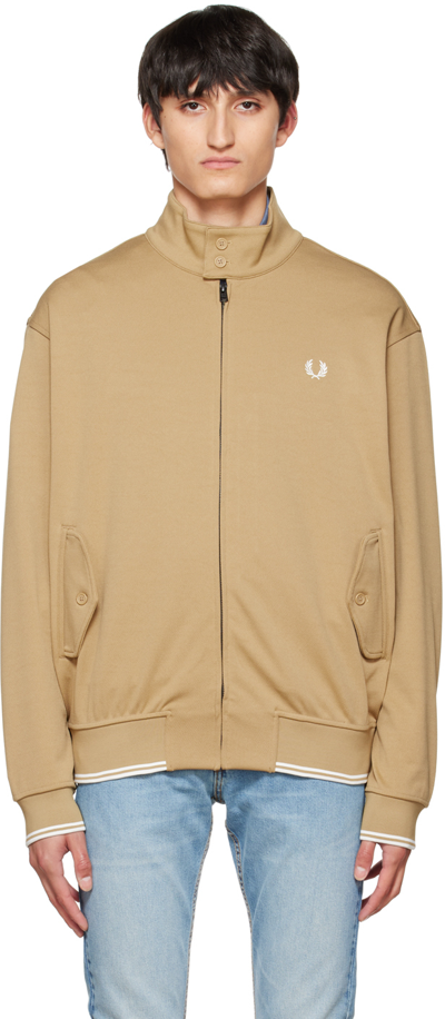 Fred Perry J4550 - Relaxed Fit Harrington Jacket In Warm Stone In Warm Stone