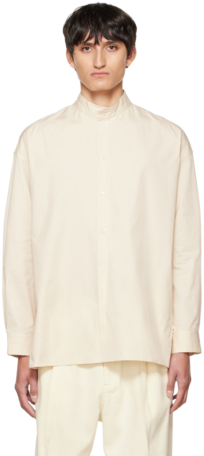Lemaire Beige Twisted Shirt In Wh048 Light Cream