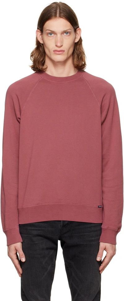 Tom Ford Pink Garment Dyed Sweatshirt In R45 Dusty Rose