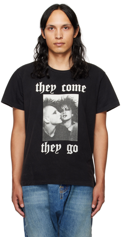 R13 Black 'they Come They Go' T-shirt In Acid Black
