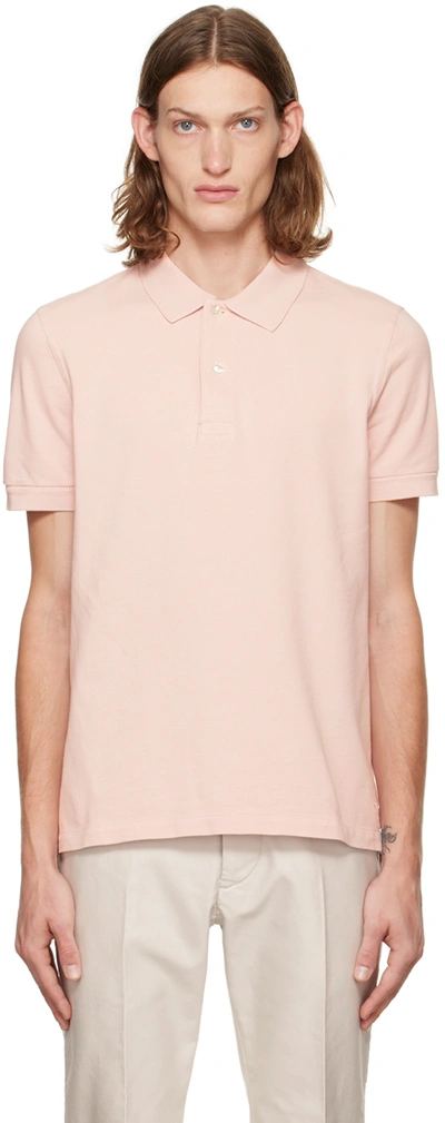 Tom Ford Garment-dyed Cotton-piqué Polo Shirt In P03 Pale Pink