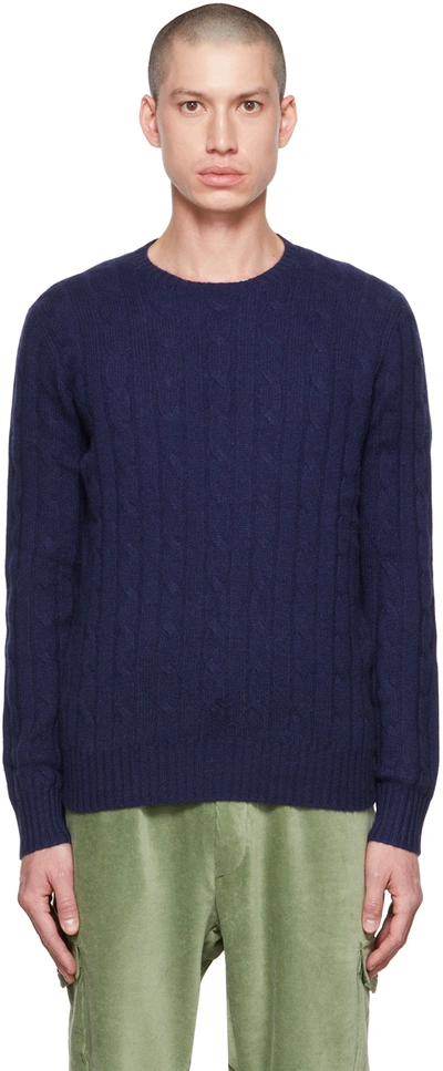 Polo Ralph Lauren Cashmere Cable-knit Sweater In Bright Navy