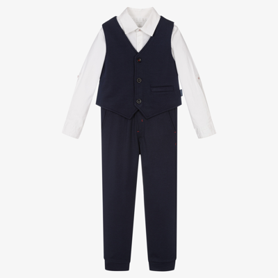 Guess Babies' Boys Blue 3 Piece Trouser Set