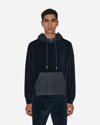 Moncler Velvet Hooded Sweatshirt In Blue