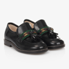 GUCCI BLACK LEATHER LOAFER SHOES