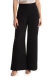 Nanette Lepore Wide Leg Crepe Pants In Very Black