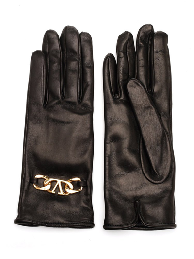 Valentino Garavani Vlogo Chain Gloves In Black