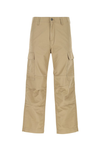 Carhartt Wip Logo Patch Cargo Pants In Ammonite Dyed
