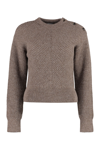 Bottega Veneta Chevron Knit Sweater In Alpaca In Brown
