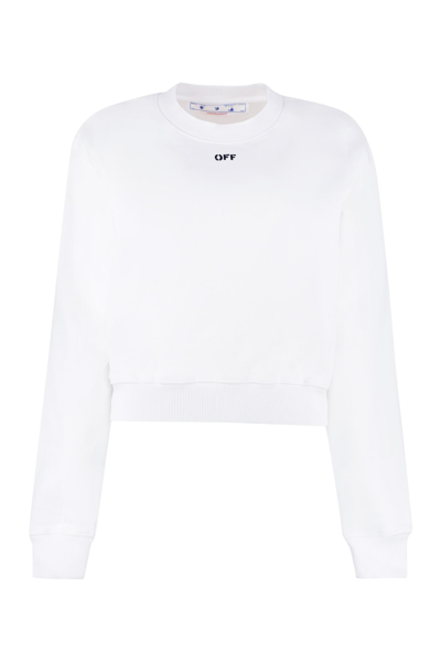 Off-white 棉质混纺针织运动衫 In Bianco