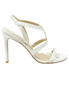 Stuart Weitzman Soiree 100 Leather Heeled Sandals In White