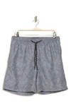 Nordstrom Rack Recycled 7" Swim Trunks In Grey Charcoal Island Stencil