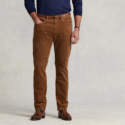 Polo Ralph Lauren Varick Slim Straight Corduroy Pant In Sepia