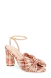 Loeffler Randall Natalia Knotted Platform Sandals In Cranberry Plaid